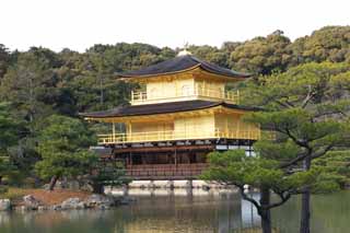 fotografia, materiale, libero il panorama, dipinga, fotografia di scorta,Tempio d'oro Padiglione reliquiario Hall, Eredit di Mondo, Padiglione dorato, Ashikaga Yoshimitsu, Kyoto