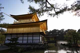 fotografia, materiale, libero il panorama, dipinga, fotografia di scorta,Tempio d'oro Padiglione reliquiario Hall, Eredit di Mondo, Padiglione dorato, Ashikaga Yoshimitsu, Kyoto