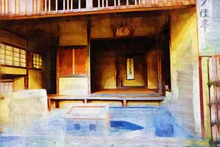 illust, materiell, befreit, Landschaft, Bild, Gemlde, Farbbleistift, Wachsmalstift, Zeichnung,,YUKA in der Halle Kinkakuji, Welterbe, Goldener Pavillon, Tee, Kyoto