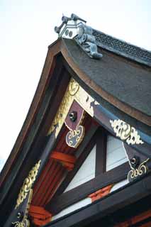 Foto, materieel, vrij, landschap, schilderstuk, bevoorraden foto,Roof ornament, Gion constructie, Gambrel bekapen, Inada, kamt het leven van de prinses, SUSANOWONOMIKOTO