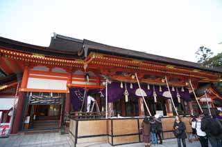 Foto, materiell, befreit, Landschaft, Bild, hat Foto auf Lager,Yasaka-Schrein Hall of Gnaden, Gion-Konstruktion, Gambrel-Dach, Inada kmmt das Leben der Prinzessin, SUSANOWONOMIKOTO