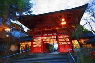 illust, , , , , ,  ,  , .,Yasaka Shrine  , , Zhu , Gion, SUSANOWONOMIKOTO