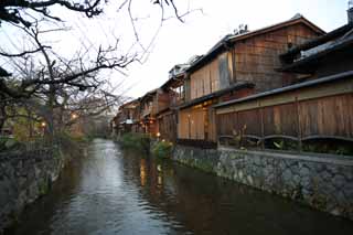 fotografia, material, livra, ajardine, imagine, proveja fotografia,Shirakawa de Gion, Cena noturna, Maiko, Entretenimento, Gion