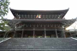foto,tela,gratis,paisaje,fotografa,idea,Chionin puerta principal, Buddhism, , Los tres Daimon de Japn, Templo de Zen