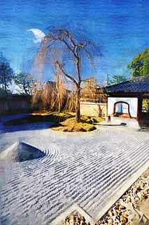 illust, materiell, befreit, Landschaft, Bild, Gemlde, Farbbleistift, Wachsmalstift, Zeichnung,,Kodaiji Tempel vestibulren, , Hideyoshi, Mausoleum, Zensektentempel