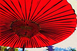 illust, materiale, libero panorama, ritratto dipinto, matita di colore disegna a pastello, disegnando,Kazu Miyako ombrello, Ombrello, L'ombrello di Kyoto, Equipaggiamento da pioggia, Arti ed arti