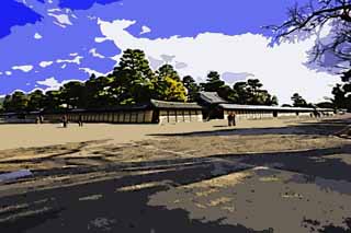 illust, materiale, libero panorama, ritratto dipinto, matita di colore disegna a pastello, disegnando,Nizyouzyou castello, Imperatore, Tokugawa Ieyasu, , Storia