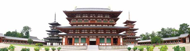 fotografia, materiale, libero il panorama, dipinga, fotografia di scorta,Tempio di Yakushi-ji, Io sono dipinto in rosso, Il Budda di guarire, Convento buddista, Chaitya