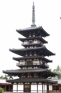 Foto, materieel, vrij, landschap, schilderstuk, bevoorraden foto,Yakushi-ji Tempel naar het oosten rijzen, Ik word in rood geschilderd, De Boeddha van De heling, Boeddhist mannenklooster, Chaitya