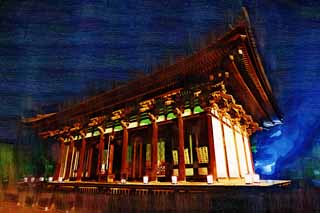 illust, materiale, libero panorama, ritratto dipinto, matita di colore disegna a pastello, disegnando,Tempio di Kofuku-ji il tempio di Togane, Tempio di Kofuku-ji, Buddismo, Io me l'accendo, Chaitya