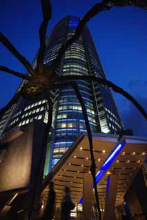 fotografia, materiale, libero il panorama, dipinga, fotografia di scorta,La notte di Colline di Roppongi, Il centro, edificio a molti piani, Le colline raggruppano, monumento