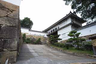 Foto, materiell, befreit, Landschaft, Bild, hat Foto auf Lager,Das Tor von Himeji-jo Burg, Vier nationale Schtze-Burg, Burg, Shigetaka Kuroda, Hideyoshi Hashiba