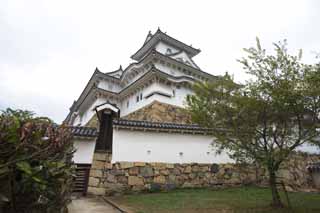 Foto, materieel, vrij, landschap, schilderstuk, bevoorraden foto,Himeji-jo Castle Inui klein kasteel toren, Vier nationale schatten Kasteel, Sadanori Akamatsu, Shigetaka Kuroda, Hideyoshi Hashiba