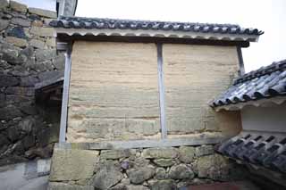 Foto, materieel, vrij, landschap, schilderstuk, bevoorraden foto,Himeji-jo Kasteel olie muur, Vier nationale schatten Kasteel, Sadanori Akamatsu, Shigetaka Kuroda, Hideyoshi Hashiba