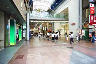 Foto, materiell, befreit, Landschaft, Bild, hat Foto auf Lager,Sannomiya-Zentrum Strae, Sannomiya, Eine Arkade, Im Stadtzentrum, Kansai