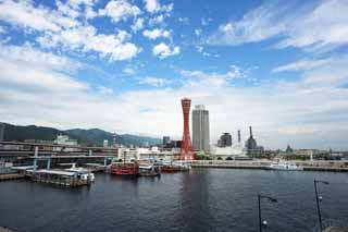 photo, la matire, libre, amnage, dcrivez, photo de la rserve,Balayage de port Kobe de l'oeil, port, bateau du plaisir, Commerce, attraction touristique