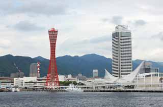 Foto, materiell, befreit, Landschaft, Bild, hat Foto auf Lager,Kobe-Hafen, Hafen, Vergngensboot, Gewerbe, Touristenattraktion