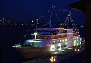 foto,tela,gratis,paisaje,fotografa,idea,La noche del pasajero revestimiento lujoso, Puerto, Crucero de cena, Barco de recreo, Atraccin turstica