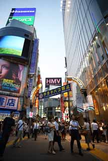 fotografia, material, livra, ajardine, imagine, proveja fotografia,Shibuya centram rua, O centro da cidade, passeador, passagem para pedestres, multido