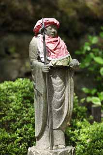 Foto, materieel, vrij, landschap, schilderstuk, bevoorraden foto,De beschermer godheid van kinderen van Hase-dera Tempel, Beschermer godheid van kinderen, Ishibotoke, Chaitya, Mitera van de bloem