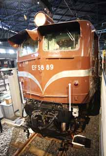 fotografia, materiale, libero il panorama, dipinga, fotografia di scorta,Un EF58 forma locomotiva elettrica, corriere speciale limitato, ferrovia, treno, Binari nazionali giapponesi