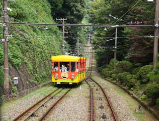 Foto, materieel, vrij, landschap, schilderstuk, bevoorraden foto,De baan van de Mt. Takao kabelwagen, Parcours, Berg beklimming bezoeker, Wandelend, Een excursie