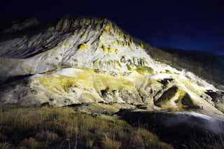 Foto, materieel, vrij, landschap, schilderstuk, bevoorraden foto,Noboribetsu Onsen Hell Valley, Heet borrelen, Zwavel, Aardwarmte, Vulkaan