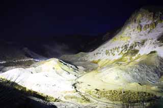 Foto, materieel, vrij, landschap, schilderstuk, bevoorraden foto,Noboribetsu Onsen Hell Valley, Heet borrelen, Zwavel, Aardwarmte, Vulkaan