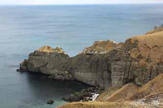 photo, la matire, libre, amnage, dcrivez, photo de la rserve,Muroran huit taches de la beaut 'Tokkarisho', Sasabaru, mer, Cliff, L'horizon