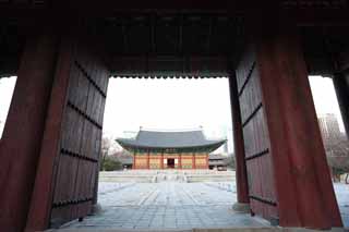 photo,material,free,landscape,picture,stock photo,Creative Commons,The virtue Kotobuki shrine neutralization gate, palace building, I am painted in red, stone pavement, Tradition architecture