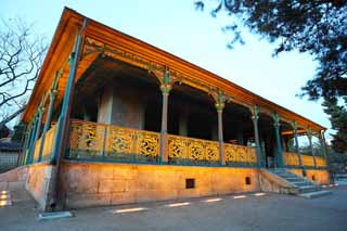 photo,material,free,landscape,picture,stock photo,Creative Commons,The virtue Kotobuki shrine serene contemplation eaves , palace building, floral design, terrace, Romanesque-like