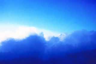 illust, matire, libre, paysage, image, le tableau, crayon de la couleur, colorie, en tirant,Une mer de nuages, nuage, ciel bleu, Nuage du cumulus, araigne