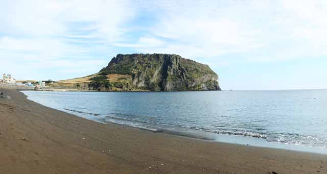 Foto, materiell, befreit, Landschaft, Bild, hat Foto auf Lager,Shiroyama Hiji-Hhepunkt, seongsan ilchulbong, Cliff, vulkanische Insel, Schnheitsstelle