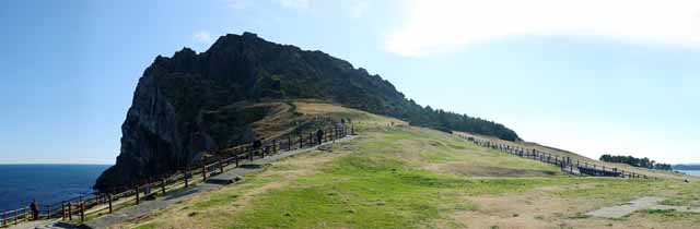 Foto, materiell, befreit, Landschaft, Bild, hat Foto auf Lager,Shiroyama Hiji-Hhepunkt, seongsan ilchulbong, Cliff, vulkanische Insel, Schnheitsstelle