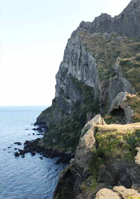 Foto, materiell, befreit, Landschaft, Bild, hat Foto auf Lager,Shiroyama Hiji-Hhepunkt, seongsan ilchulbong, Cliff, vulkanische Insel, Schnheitsstelle