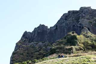 photo,material,free,landscape,picture,stock photo,Creative Commons,Shiroyama Hiji peak, seongsan ilchulbong, Cliff, volcanic island, beauty spot