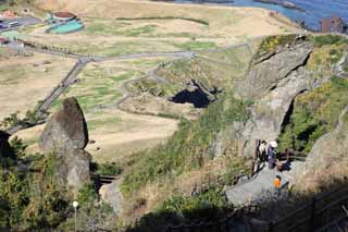 fotografia, materiale, libero il panorama, dipinga, fotografia di scorta,Shiroyama Hiji la vetta, ilchulbong di seongsan, Cliff, isola vulcanica, macchia di bellezza