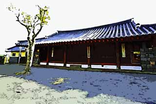 illust, matire, libre, paysage, image, le tableau, crayon de la couleur, colorie, en tirant,Ville de chteau village folklorique, Je suis peint en rouge, Confucianisme, Architecture de la tradition, Culture