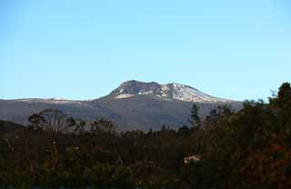 Foto, materiell, befreit, Landschaft, Bild, hat Foto auf Lager,Mt. Hanna, vulkanische Insel, Schneebelag, blauer Himmel, 