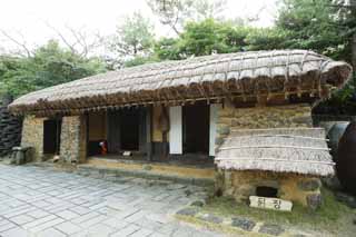 Foto, materieel, vrij, landschap, schilderstuk, bevoorraden foto,Een Koreaanse traditie particulier huis, Huis, Deur, Particulier huis, Traditionele cultuur