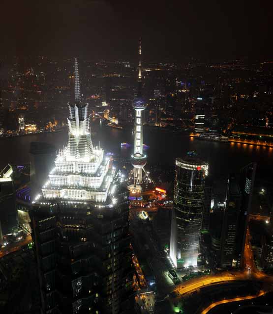 Foto, materiell, befreit, Landschaft, Bild, hat Foto auf Lager,Eine Nacht von Ansicht ber Schanghai, Schanghai, Welt finanzielles Zentrum, Sternwarte, Nacht