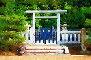 illust, materiale, libero panorama, ritratto dipinto, matita di colore disegna a pastello, disegnando,Imperatore la saga di Chokei Dongling, Cielo mausoleo Imperiale, grave, Nord e mattina di sud, 