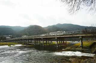 photo,material,free,landscape,picture,stock photo,Creative Commons,Togetsu-kyo Bridge, Keisen, bridge, river, supporting beam