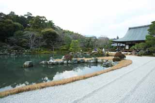 photo,material,free,landscape,picture,stock photo,Creative Commons,Tenryu-ji garden, Chaitya, pond, world heritage, Sagano