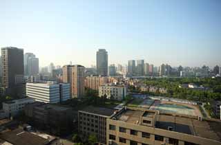 fotografia, materiale, libero il panorama, dipinga, fotografia di scorta,Mattina di Sciangai, costruendo, Il sole di mattina, area residenziale, autocarro