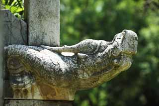 photo,material,free,landscape,picture,stock photo,Creative Commons,Ming Xiaoling Mausoleum Toru foundation stone, Tomorrow morning, stone pillar, The first emperor, world heritage