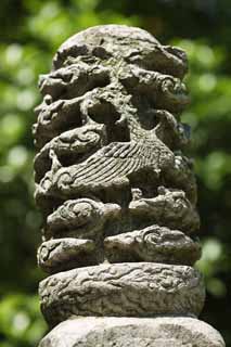 photo,material,free,landscape,picture,stock photo,Creative Commons,Ming Xiaoling Mausoleum Toru foundation stone, Tomorrow morning, stone pillar, The first emperor, world heritage