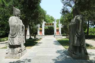 photo, la matire, libre, amnage, dcrivez, photo de la rserve,Ming Xiaoling Mausole vieux Shintosme de la route de la relation de l'homme, Restes, statue de pierre, Une approche  un temple, patrimoine de l'humanit