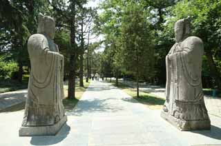 photo,material,free,landscape,picture,stock photo,Creative Commons,Ming Xiaoling Mausoleum old man relation road Shinto, Remains, stone statue, An approach to a shrine, world heritage