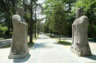 Foto, materieel, vrij, landschap, schilderstuk, bevoorraden foto,Ming Xiaoling Mausoleum bejaarde relatie straat Shinto, Verblijft, Stenig standbeeld, Een benadering van een heiligdom, Wereld heritage